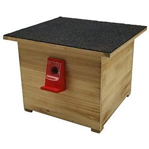 Dehner Natura Hummel nestkast met ventilatie/vulmateriaal, ca. 38 x 34 x 28 cm, dennenhout, naturel