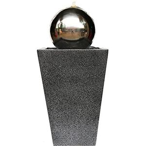 Dehner Tuinfontein Kioto met LED-verlichting, ca. 83 x 34 x 34 cm, roestvrij staal, grijs