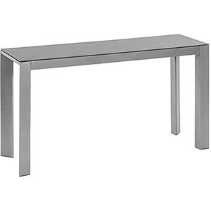 Dehner Chicago salontafel van aluminium, 133,5 x 42 x 75 cm, grijs