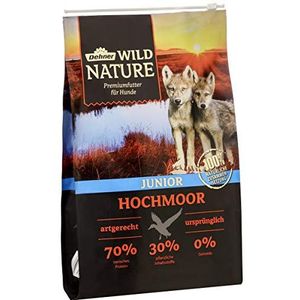 Dehner Wild Nature Droogvoer voor honden, graanvrij, suikervrij, voor puppy's en jonge honden, eend, 4 kg