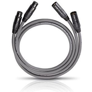 Oehlbach NF 14master X 75 - eersteklas analoge XLR-audiokabel set - symmetrische opbouw & verzilverd koper - 2 x 75cm - antraciet