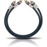 Oehlbach NF 14 Master 100 - Erstklassiges Stereo Audio-Cinchkabel Set - Symetrischer Aufbau & versilbertes Kupfer - 2 x 1 m - anthrazit
