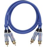 Cinch Audio Anschlusskabel [2x Cinch-Stecker - 2x Cinch-Stecker] 2.00 m Blau vergoldete Steckkontakt