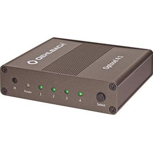 OEHLBACH Optosel 4:1 MKII - digitale optische audio-schakelaar met 192 kHz / 24 bit (SPDIF Toslink Selector, 4 ingangen / 1 uitgang, afstandsbediening) - metallic bruin