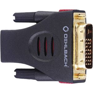 Oehlbach HS/DVI Adapter - Adapter HDMI-aansluiting (w) naar DVI-D male (m) - Hoge contactveiligheid & Bidirectioneel inzetbaar - zwart