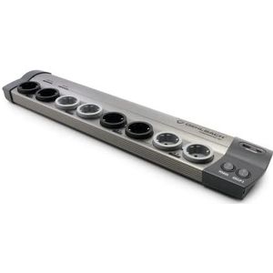OEHLBACH Powersocket 907 MKII - hoogwaardige hifi-voeding met filter en overspanningsbeveiliging (2 USB-poorten, 65 W USB-C oplader en USB-A-stekker) - geborsteld aluminium