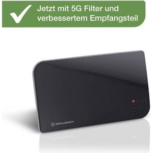 Oehlbach Scope Vision 5G DVB-T2 HD antenne - digitale kamerantenne - actieve DVB-T2 versterker - opvolger van onze testwinnaar - nu met 5G-filter, zwart