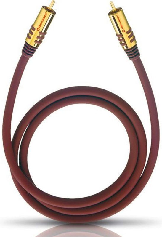 Oehlbach - Cinch Audio Anschlusskabel [1x Cinch-Stecker - 1x Cinch-Stecker] 3.00 m Bordeaux vergoldete Steckkon