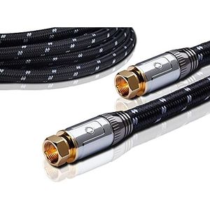Oehlbach XXL Transmission Ultra S - High End HPOCC satellietkabel, antennekabel voor satelliet en Sky receiver - F-stekkers m/m, DVB-S/S2, Full HD, HDTV, 4k, UHD - 5,10 m, zwart/grijs