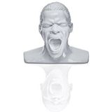 Oehlbach Scream Hoofdtelefoonstandaard, handgemaakt, kunsthars, wit, iconische kop voor het opbergen van over- en on-ear hoofdtelefoons