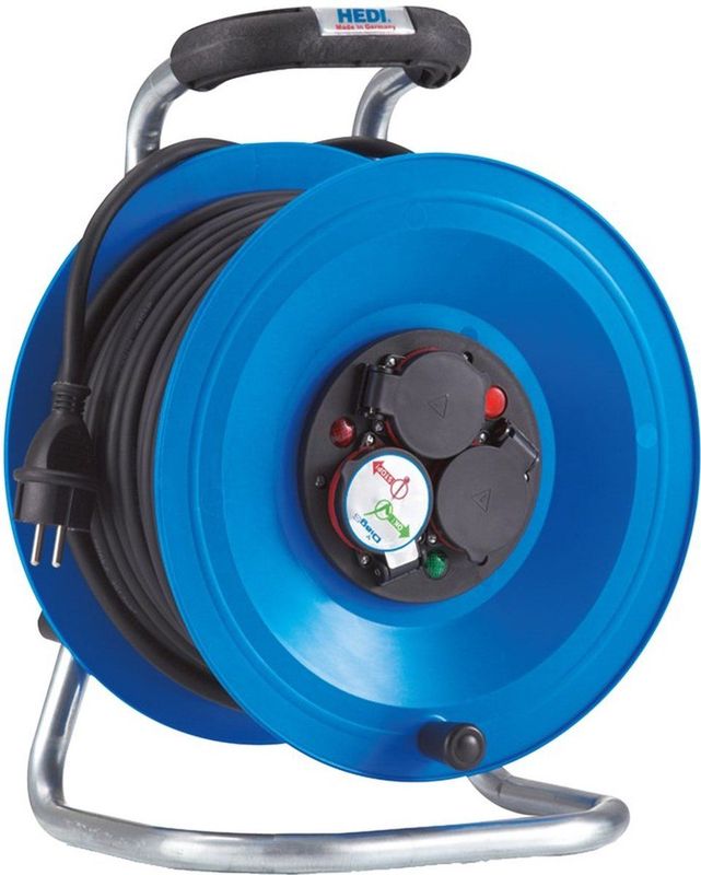 HEDI Kabelhaspel - Blauw - Kunststof - 50 m - H07RN-F - Spatwaterdicht