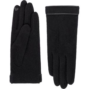 Roeckl Piping & Touch Wollen Dames Handschoenen Maat 7,5 (One Size) - Zwart