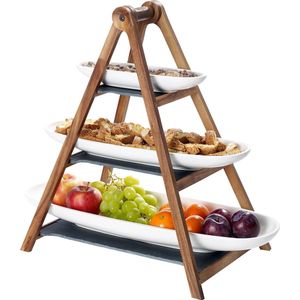 Villeroy & Boch - Artesano Original - Etagère - Wit - Acaciahout en Porselein