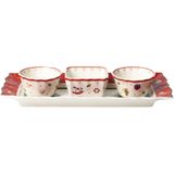 Villeroy & Boch Toy's Delight Dipset (4-delig) - Serveerplankje en schaaltjes voor feestelijke gelegenheden
