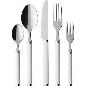 Villeroy & Boch - Play - 30-delige Bestekset - Roestvrij Staal / Parelwit Kunststof - Vaatwasmachinebestendig