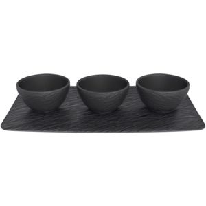 Villeroy & Boch Dipschaaltjes Set Manufacture Rock Zwart 4-Delig