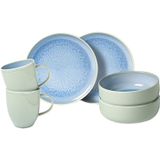 Villeroy & Boch Serviesset Crafted - Blueberry turquoise - 6-Delig