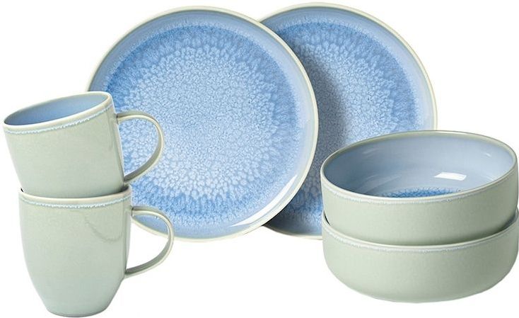 Villeroy & Boch Serviesset Crafted - Blueberry turquoise - 6-Delig