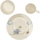Villeroy & Boch - Walk Like An Elephant - Kinderservies - Wit - 3-delig, Vaatwasser- en Magnetronbestendig