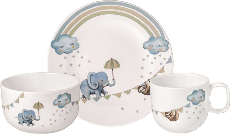Villeroy & Boch - Walk Like An Elephant - Kinderservies - Wit - 3-delig, Vaatwasser- en Magnetronbestendig