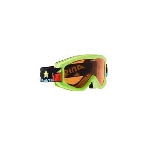 ALPINA Carvy 2.0 Skibril met anti-condens, extreem robuuste en onbreekbare skibril met 100% uv-bescherming voor kinderen, limoenmat, eenheidsmaat