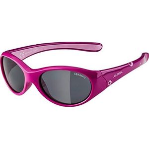 ALPINA FLEXXY GIRL - Flexibele en onbreekbare zonnebril met 100% UV-bescherming voor kinderen, roze-roze glanzend, één maat