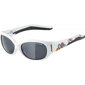 ALPINA FLEXXY KIDS - Flexibele en onbreekbare zonnebril met 100% UV-bescherming voor kinderen, witte bloemenglans, één maat