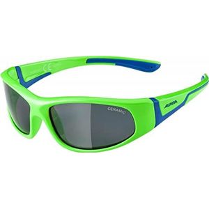 ALPINA FLEXXY KIDS - Flexibele en onbreekbare zonnebril met 100% UV-bescherming voor kinderen, neon-groen-blauw, één maat