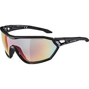 ALPINA Pro Line S-Way Qvm+ Sportbril, uniseks, volwassenen, mat zwart, eenheidsmaat