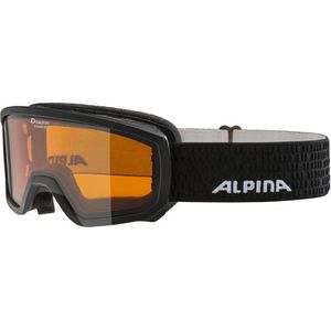 ALPINA Scarabeo JR. OTG-skibril met anti-condens, extreem robuuste en onbreekbare OTG-skibril met 100% uv-bescherming voor kinderen, zwart, eenheidsmaat