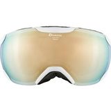 ALPINA PHEOS S Q-LITE Skibril met spiegelende, contrastversterkende 100% uv-bescherming voor volwassenen, wit, één maat