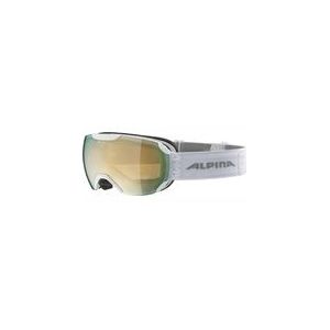 ALPINA PHEOS S Q-LITE Skibril met spiegelende, contrastversterkende 100% uv-bescherming voor volwassenen, wit, één maat
