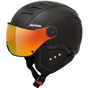 ALPINA JUMP 2.0 QV - veilige, schokabsorberende en individueel aanpasbare skihelm voor volwassenen, mat zwart, 59-61 cm