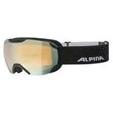 ALPINA PHEOS S Q-LITE Skibril met spiegelende contrastversterkende 100% uv-bescherming voor volwassenen, mat zwart, eenheidsmaat
