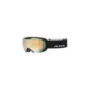 ALPINA PHEOS S Q-LITE Skibril met spiegelende contrastversterkende 100% uv-bescherming voor volwassenen, mat zwart, eenheidsmaat