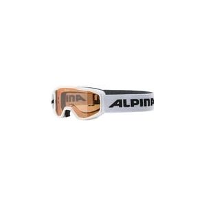 ALPINA PINEY Skibril zonder condens, extreem robuuste en onbreekbare met 100% uv-bescherming voor kinderen, wit, één maat