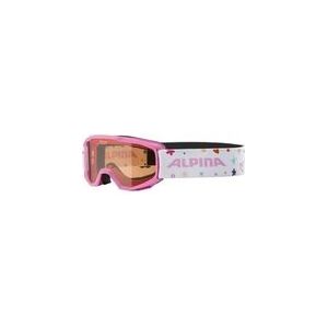 Alpina Piney Skibril, zonder condens, extreem robuuste en onbreekbare met 100% UV-bescherming, voor kinderen, één maat, roze-roze