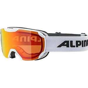 Alpina Sports Thaynes HM A7270 8 11 Skibril kunststof en polycarbonaat, 100% UV-bescherming, wit/oranje