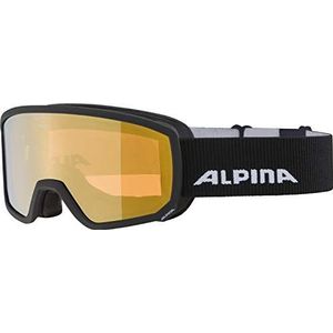 ALPINA Unisex - Volwassenen, SCARABEO S Q-LITE Skibrille, black/gold, One Size