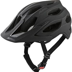 ALPINA CARAPAX 2.0 - lichte, stabiele en comfortabele fietshelm met vliegennet en antibacteriële bekleding voor volwassenen, mat zwart, 52-57 cm