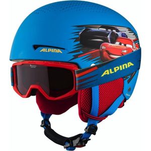 ALPINA ZUPO DISNEY Set - hoogwaardige Disney skibril en skihelm, veilig en exclusief voor kinderen, auto's, 48-52 cm