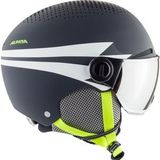 ALPINA Unisex - Kinderen, ZUPO VISOR Q-LITE Skihelm, charcoal-neon matt, 54-58 cm