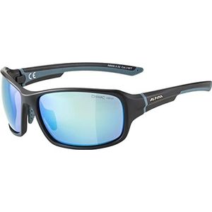 ALPINA Unisex - Volwassenen, LYRON Sportbril, blackt-dirtblue matt/blue, One Size