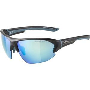 ALPINA Unisex - Volwassenen, LYRON HR Sportbril, black-blue matt/blue, One Size