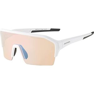ALPINA Unisex - Volwassenen, RAM HR Q-LITE V Sportbril, white matt/blue, One Size