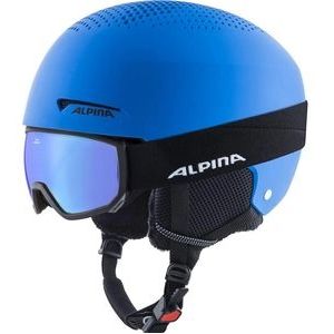 ALPINA Unisex - Kinderen, ZUPO SET (+SCARABEO JR) Skihelm, blue matt, 48-52 cm