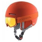 ALPINA Unisex - Kinderen, ZUPO SET (+SCARABEO JR.) Skihelm, pumpkin-orange matt, 51-55 cm