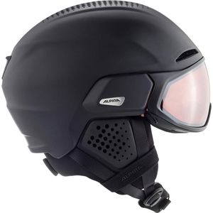 Alpina Oro QV MIPS Skihelm Met Vizier - Black Matt | QuatroVarioflex S2-S3 | Maat: 51 - 55 cm