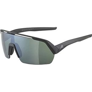 ALPINA Unisex - Volwassenen, TURBO HR Q-LITE Sportbril, black matt/silver, One Size
