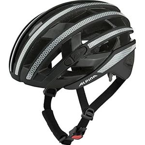 ALPINA RAVEL Reflecterende helm, uniseks, volwassenen, zwart glanzend, 51-56